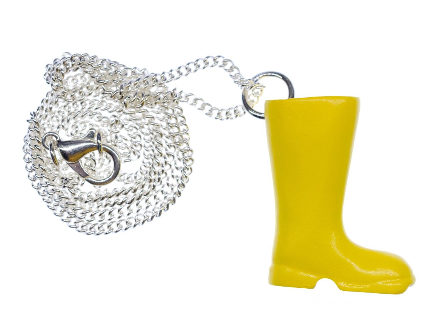 Gummistiefel Gelb Kette Halskette Miniblings 45cm Garten Wasser Regen Stiefel von Miniblings