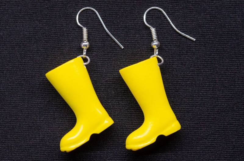 Gummistiefel Gelb Ohrringe Miniblings Hänger Stiefel Regen Garten Ohrschmuck von Miniblings