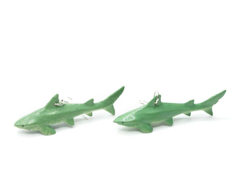 Hai Ohrringe Miniblings Hänger Meer Ozean Fisch Haifisch Taucher Tauchen Grün von Miniblings