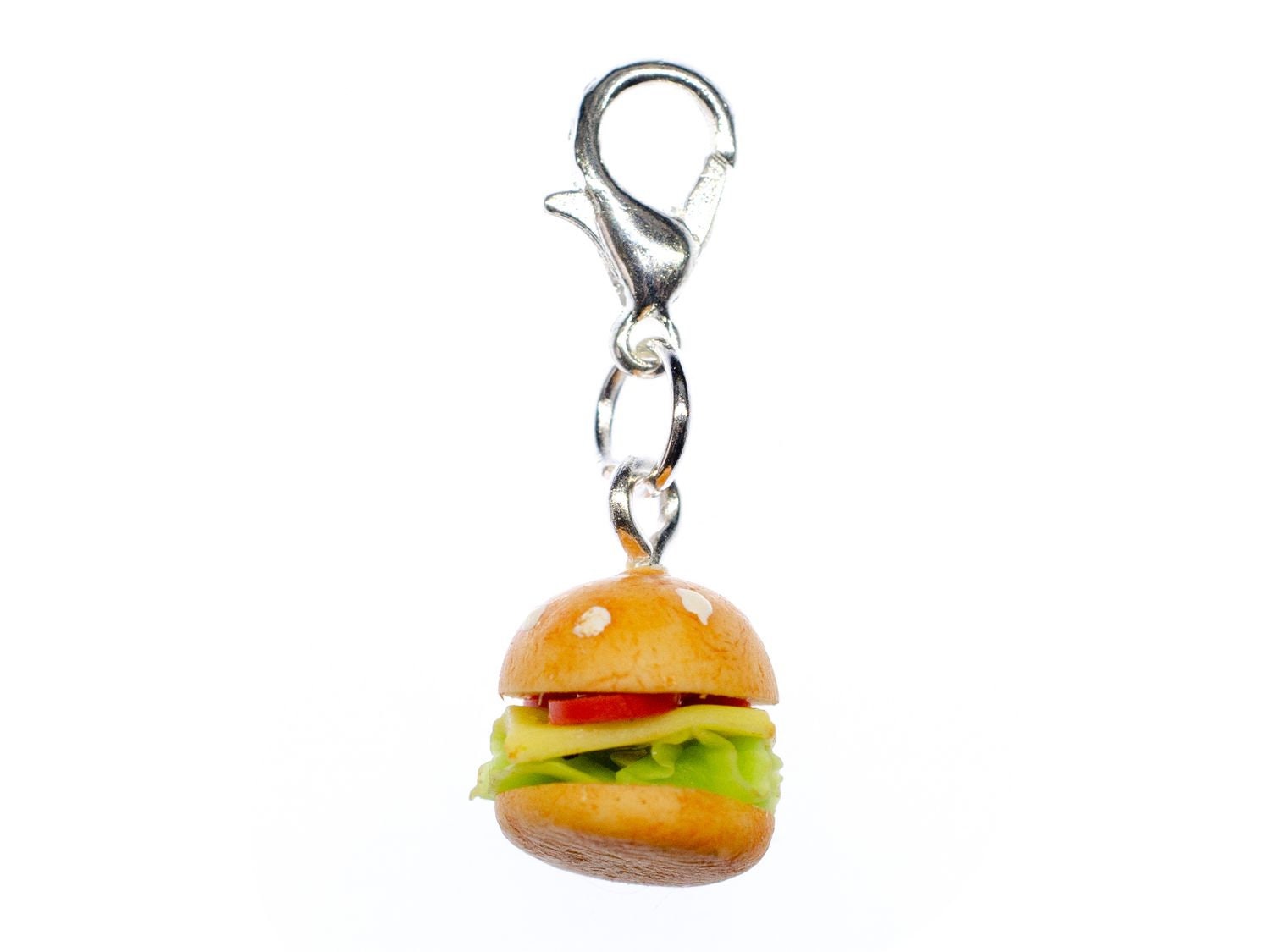 Hamburger Cheeseburger Charm Zipper Pull Anhänger Bettelanhänger Miniblings 12mm von Miniblings