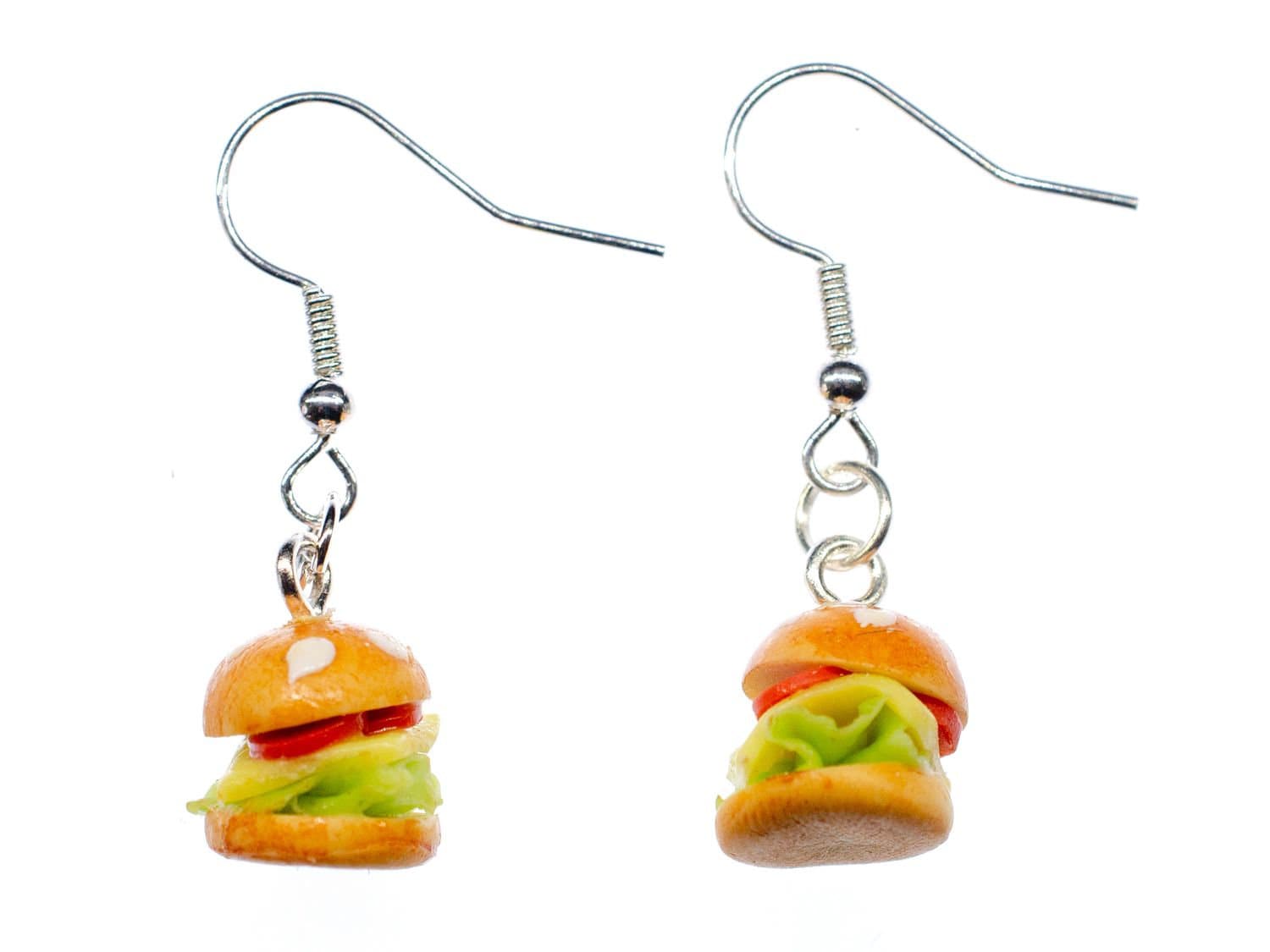 Hamburger Cheeseburger Ohrringe Miniblings Hänger Big Burger Fast Food Kawaii von Miniblings