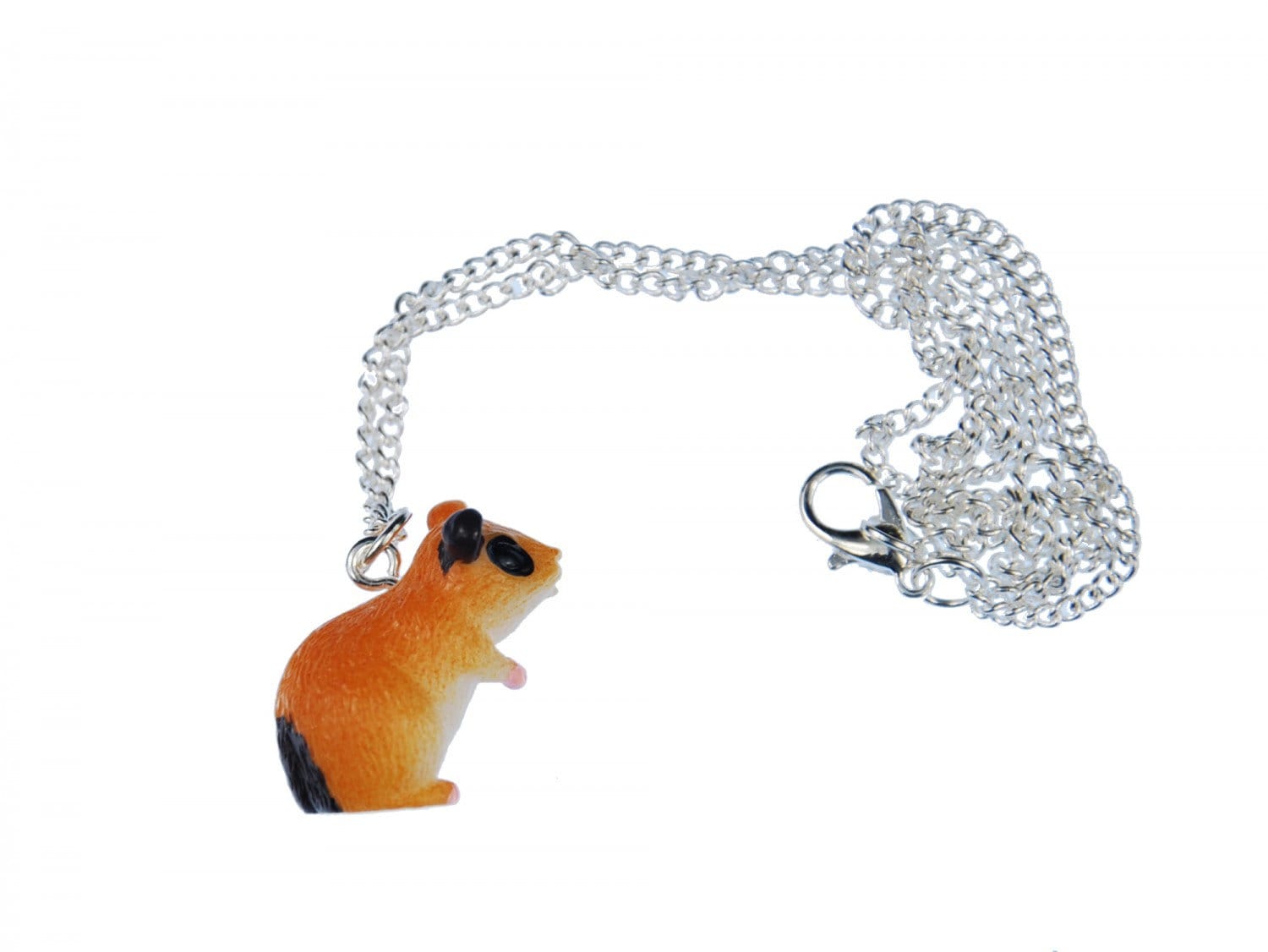 Hamster Halskette Miniblings 45cm Goldhamster 3D Gefleckt Kinder Teddyhamster von Miniblings