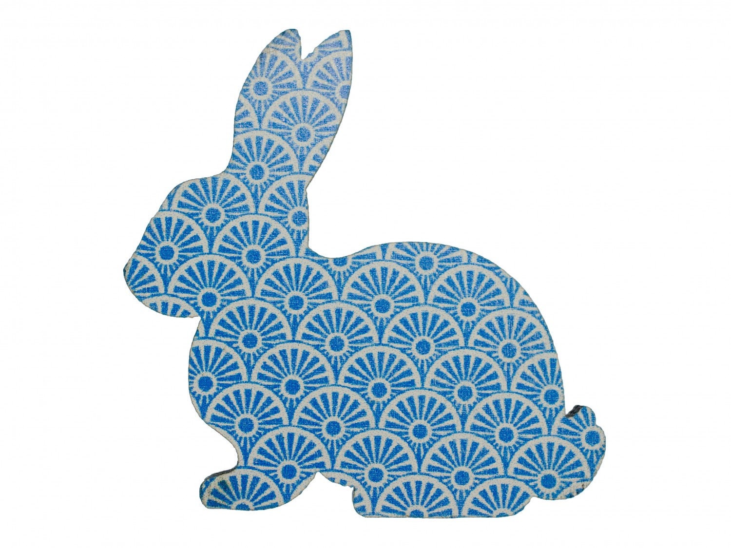 Hase Brosche Miniblings Anstecknadel Ostern Kaninchen Osterhase Holz Hellblau von Miniblings