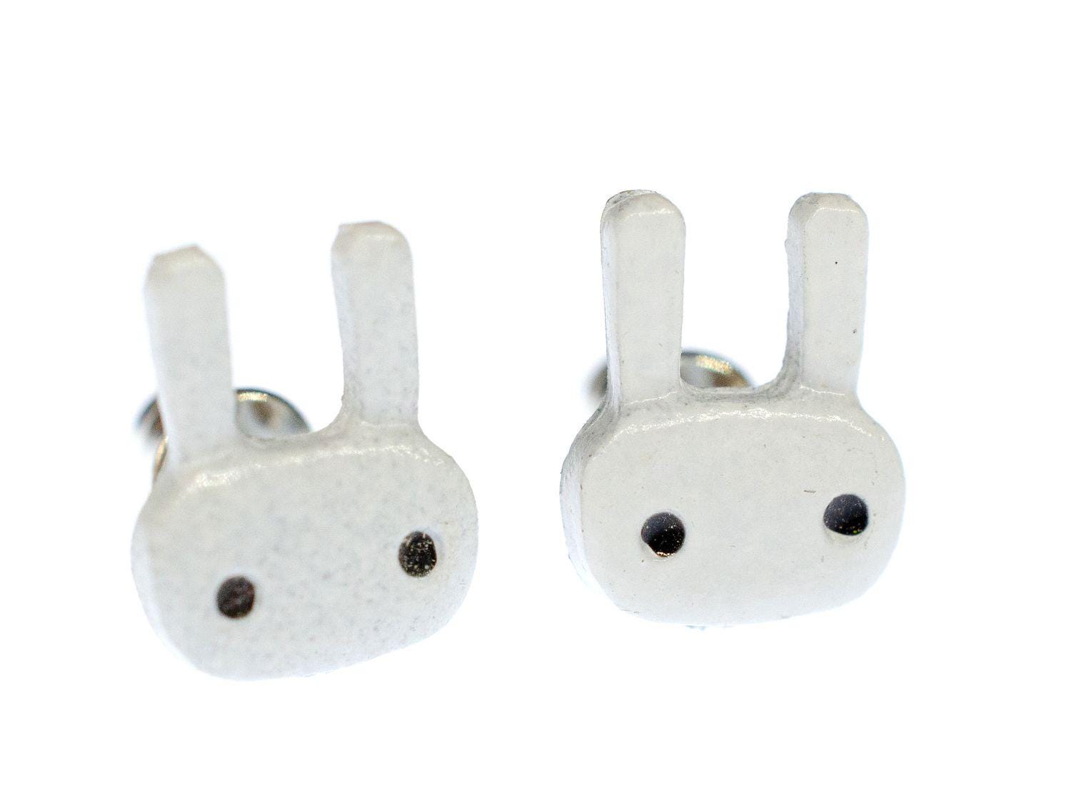 Hase Ohrstecker Miniblings Stecker Häschen Kaninchen Kind Manga Osterhase Weiß von Miniblings