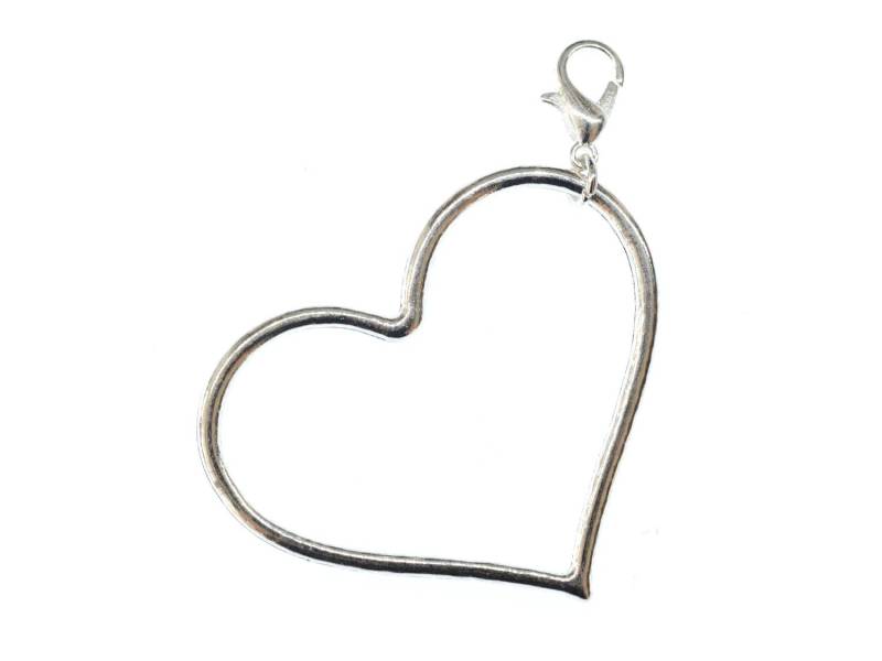 Herz Charm Bettelanhänger Miniblings Anhänger Liebe Valentinstag Silber Umriss von Miniblings