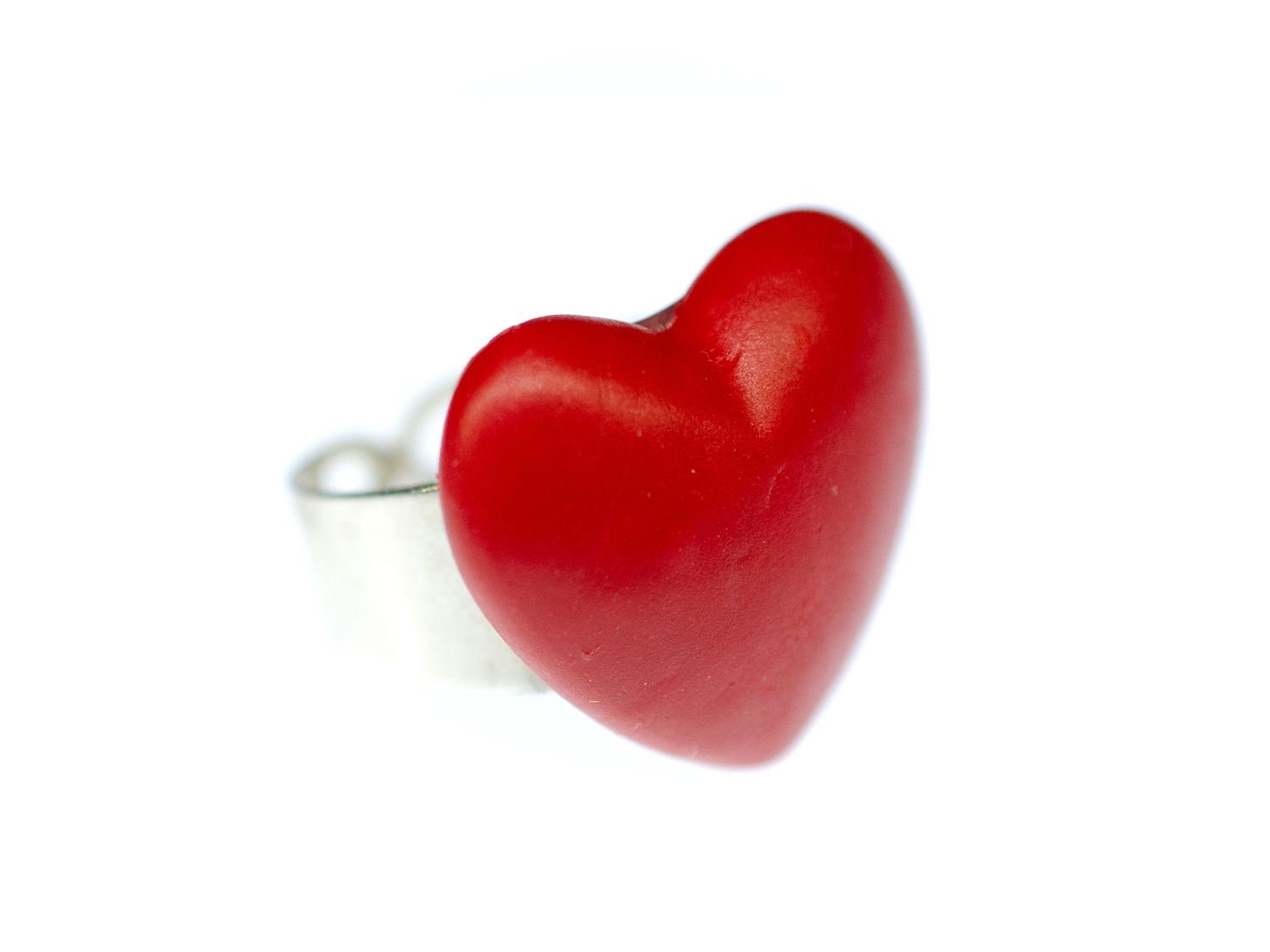 Herz Ring Fingerring Miniblings Liebe Partnerschaft Valentinstag Rot Handarbeit von Miniblings