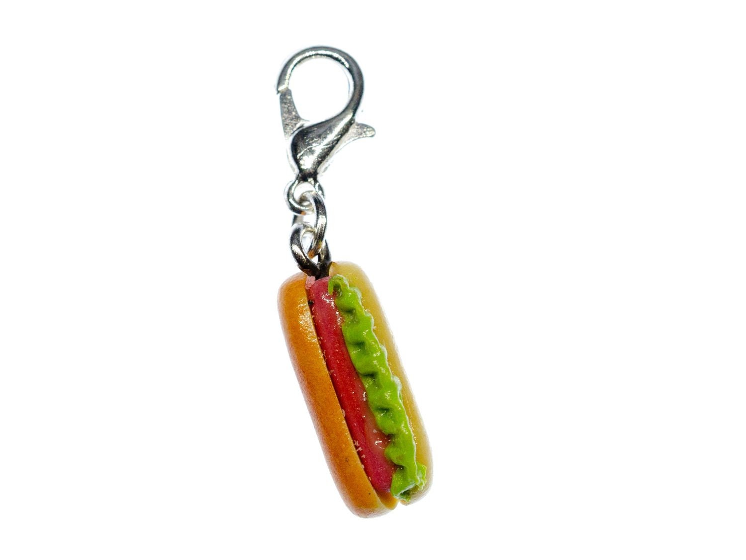 Hot Dog Charm Anhänger Bettelarmband Miniblings Essen Sandwich Grüner Salat von Miniblings