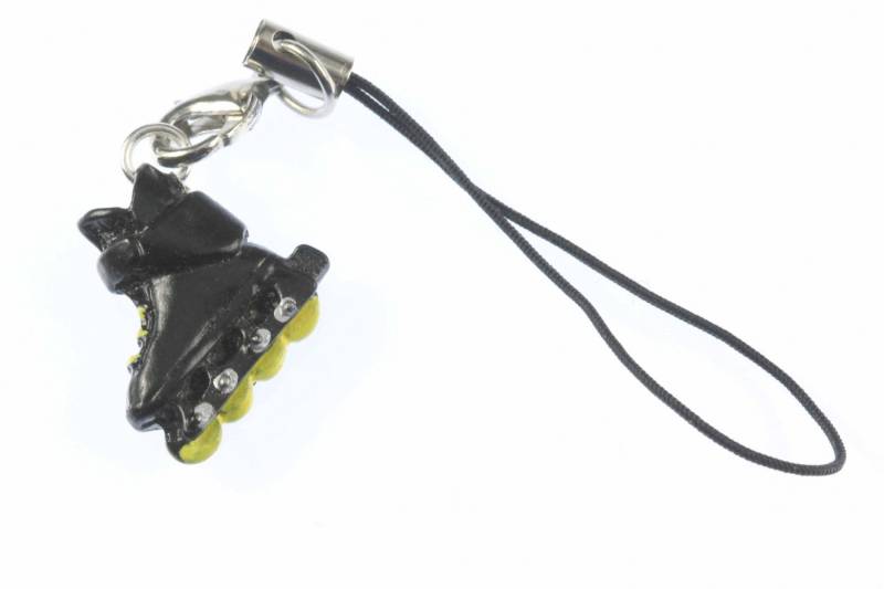 Inlineskates Rollschuhe Handyanhänger Miniblings Hänger Handyschmuck Schwarz Gelb von Miniblings