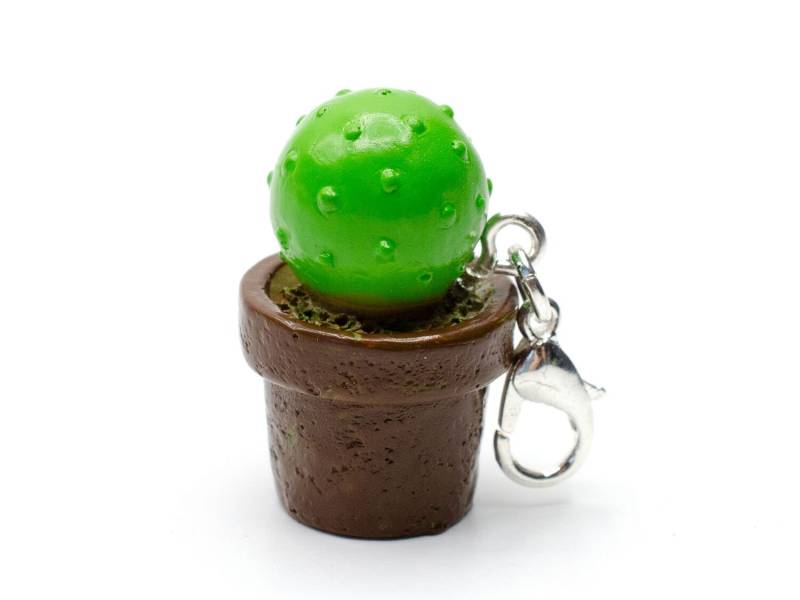 Kaktus Charm Miniblings Zipper Pull Anhänger Pflanze Topfpflanze Seeigelkaktus 4 von Miniblings