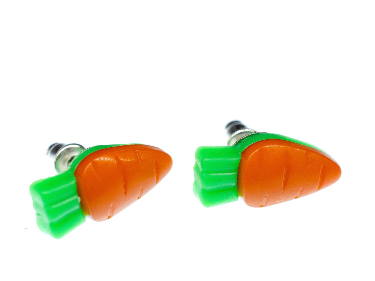 Karotte Ohrstecker Miniblings Stecker Ohrringe Hase Gemüse Möhre Orange Grün von Miniblings