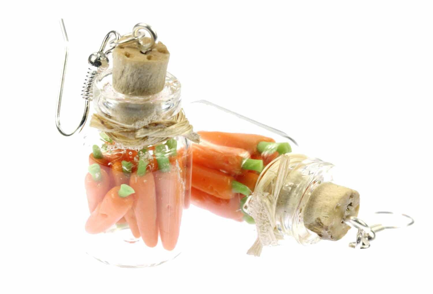 Karotten Im Glas Vorratsglas Ohrringe Miniblings Konserve Fläschchen Küche von Miniblings