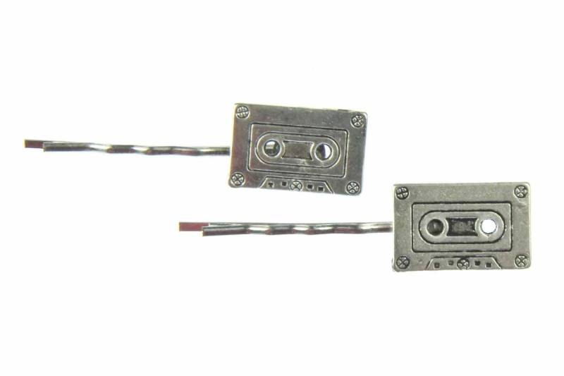 Kassette Tape 2Er Set Haarspangen Haarklammern Miniblings Musikkassette Silber Mc Kassette Tape 2Er Set Haarspangen Haarklammern Miniblings Musikkassette Silber Mc von Miniblings