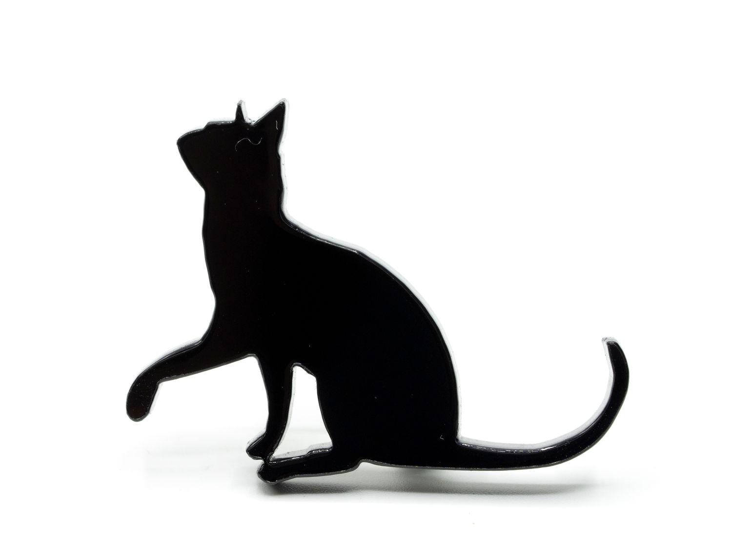 Katze Brosche Miniblings Anstecknadel Pin Acrylglas Acryl Tier Sitzend Schwarz von Miniblings