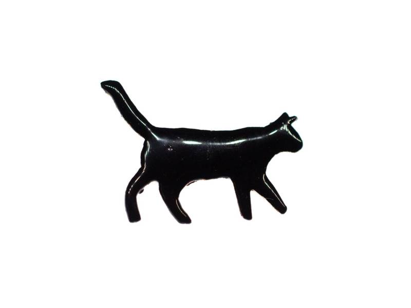 Katze Emaille Brosche Pin Button Miniblings Tier Haustier Cat Emailliert Schwarz von Miniblings