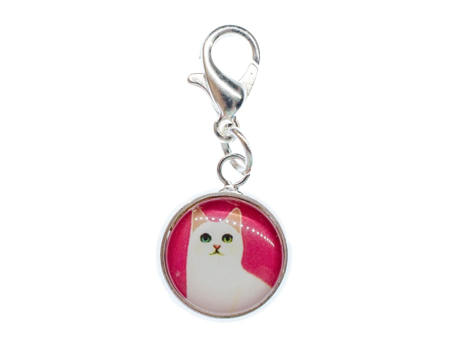 Katzenkopf Charm Zipper Pull Anhänger Miniblings Tier Kater Kätzchen Silber Süß von Miniblings