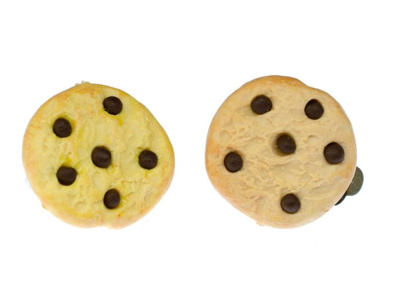 Keks Chocolate Chips Ohrclips Clips Weihnachten Cookie Plätzchen Handarbeit 12mm von Miniblings