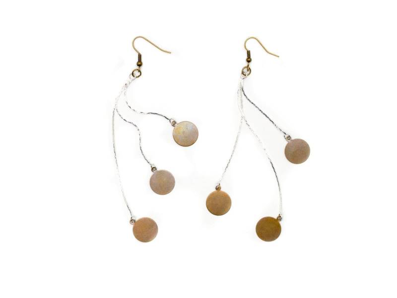 Kettchen Bronze Scheiben Ohrringe Miniblings Hänger Ohrschmuck Boho von Miniblings