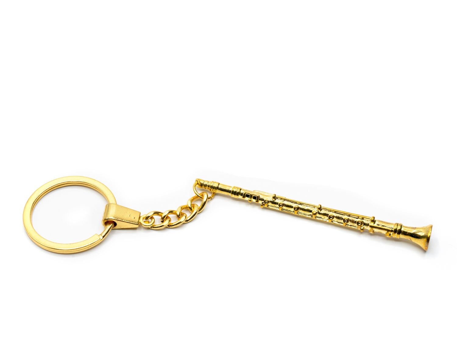 Klarinette Schlüsselanhänger Anhänger Schlüsselring Musik Gold + Pappbox von Miniblings