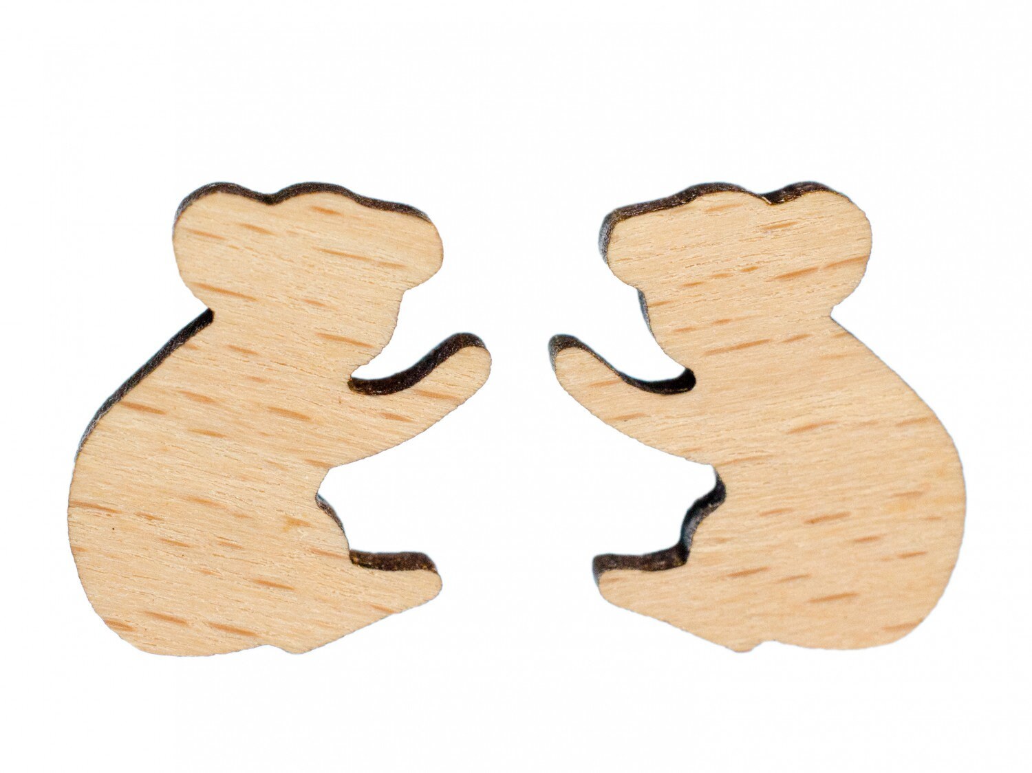 Koala Ohrstecker Miniblings Stecker Ohrringe Outback Australien Beuteltier Holz von Miniblings