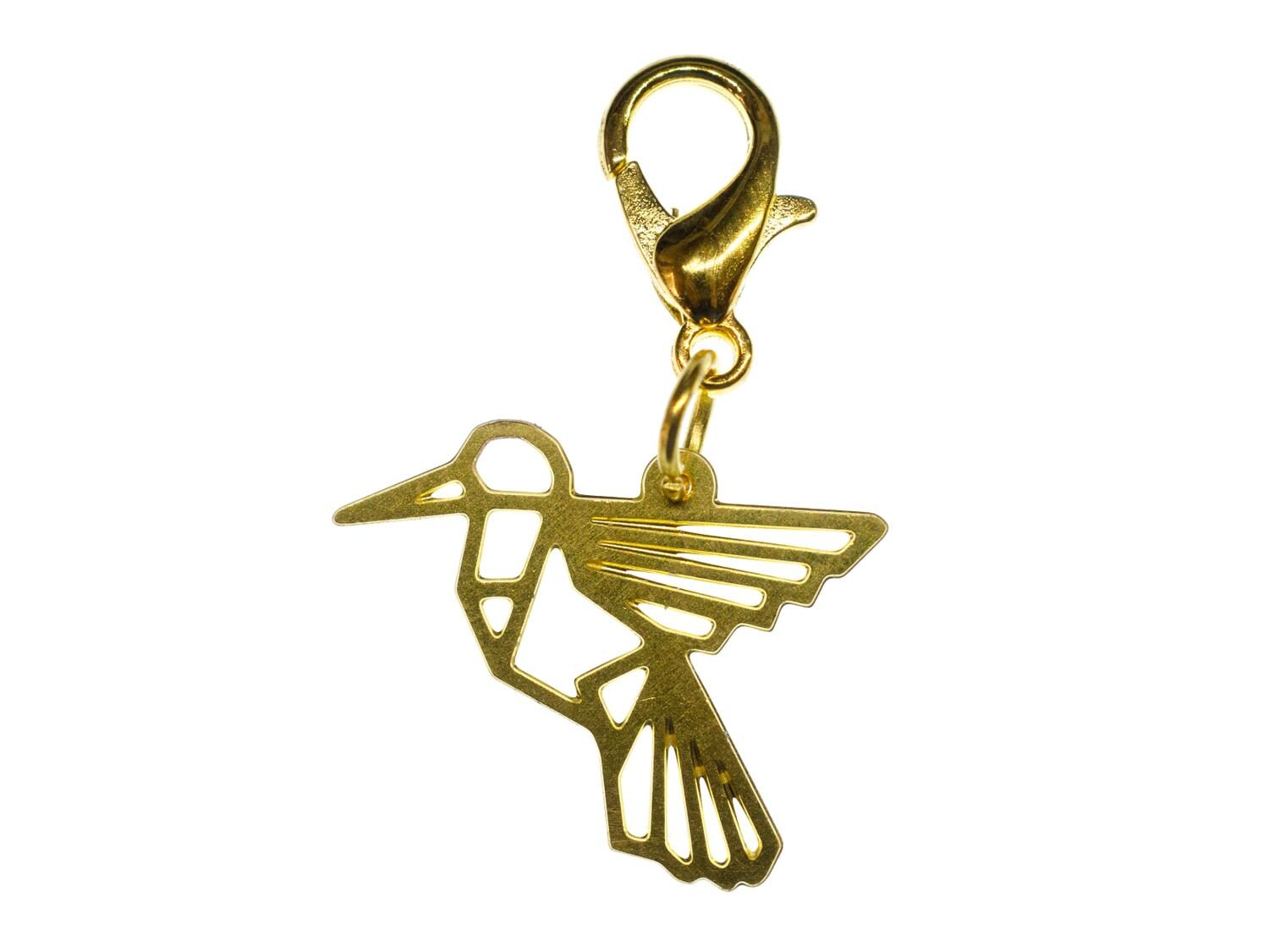 Kolibri Charm Anhänger Zipper Armband Miniblings Filigran Geometrie Vogel Golden von Miniblings