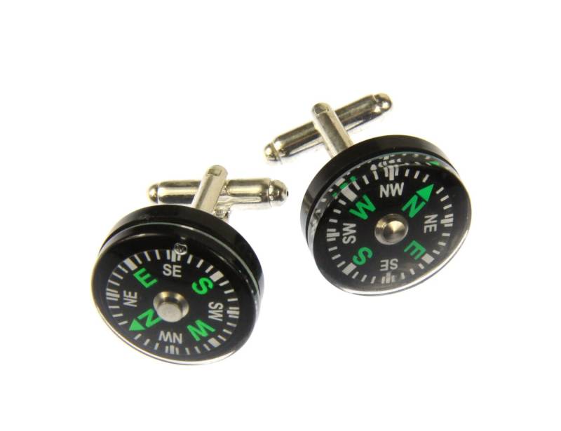 Kompass Manschettenknöpfe Miniblings Knöpfe Box Outdoor Camping Travel Reise von Miniblings