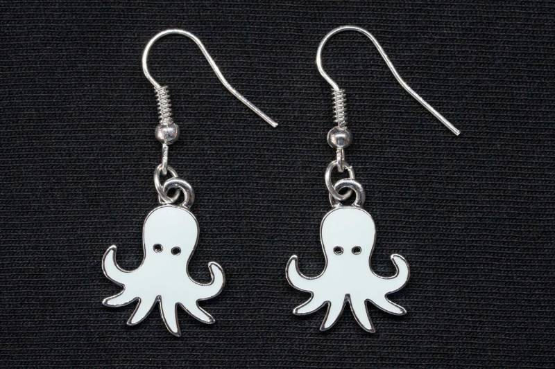 Krake Ohrringe Miniblings Hänger Oktopus Tintenfisch Emaill Türkis von Miniblings