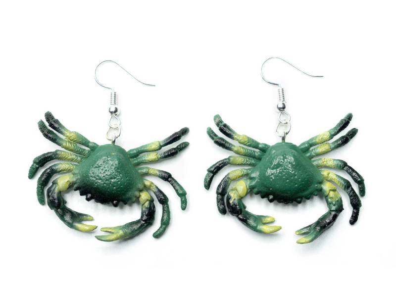 Krebs Ohrringe Miniblings Hänger Taschenkrebs Krabbe Meer Strand Insel Grün von Miniblings