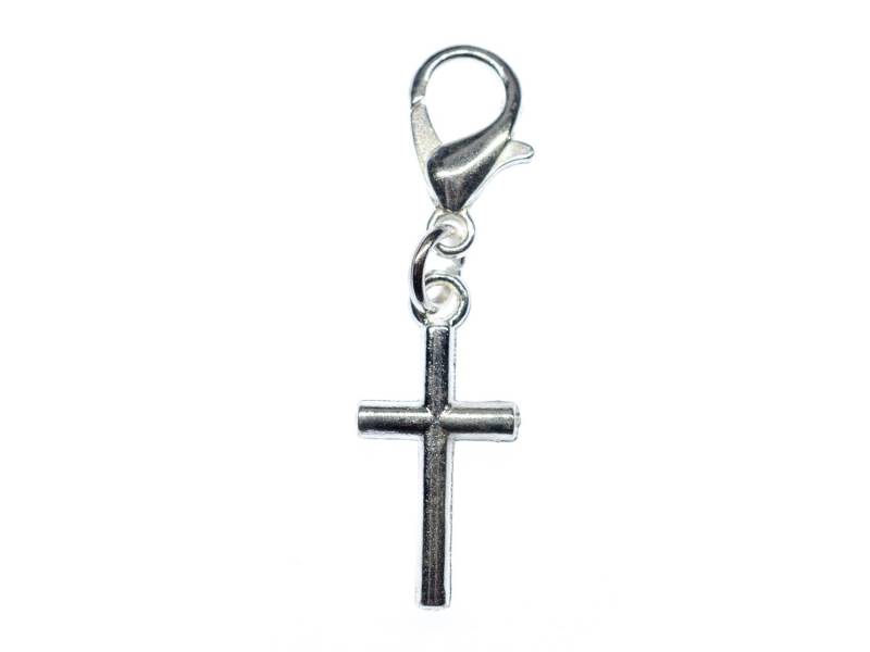 Kreuz Charm Zipper Pull Anhänger Kruzifix Gothic Punk Jesus Bettelanhänger Silber von Miniblings