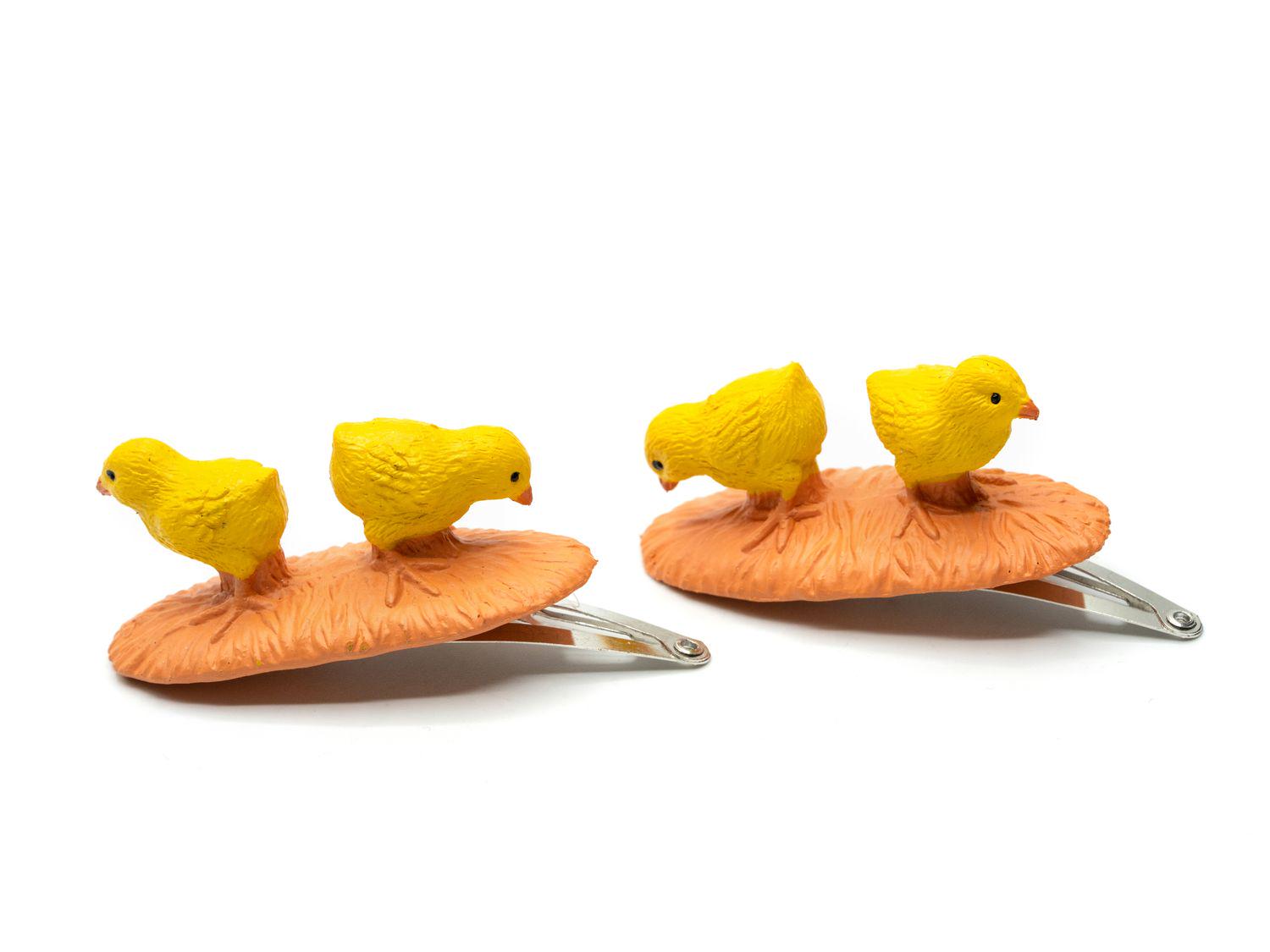 Kücken Haarspangen Miniblings Haarklammer Hühner Bauernhof Huhn Gelb von Miniblings