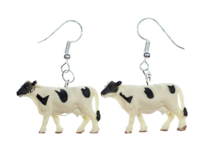 Kühe Ohrringe Ohrhänger Miniblings Hänger Tier Farm Bauernhof Kuh 30mm Gummi von Miniblings