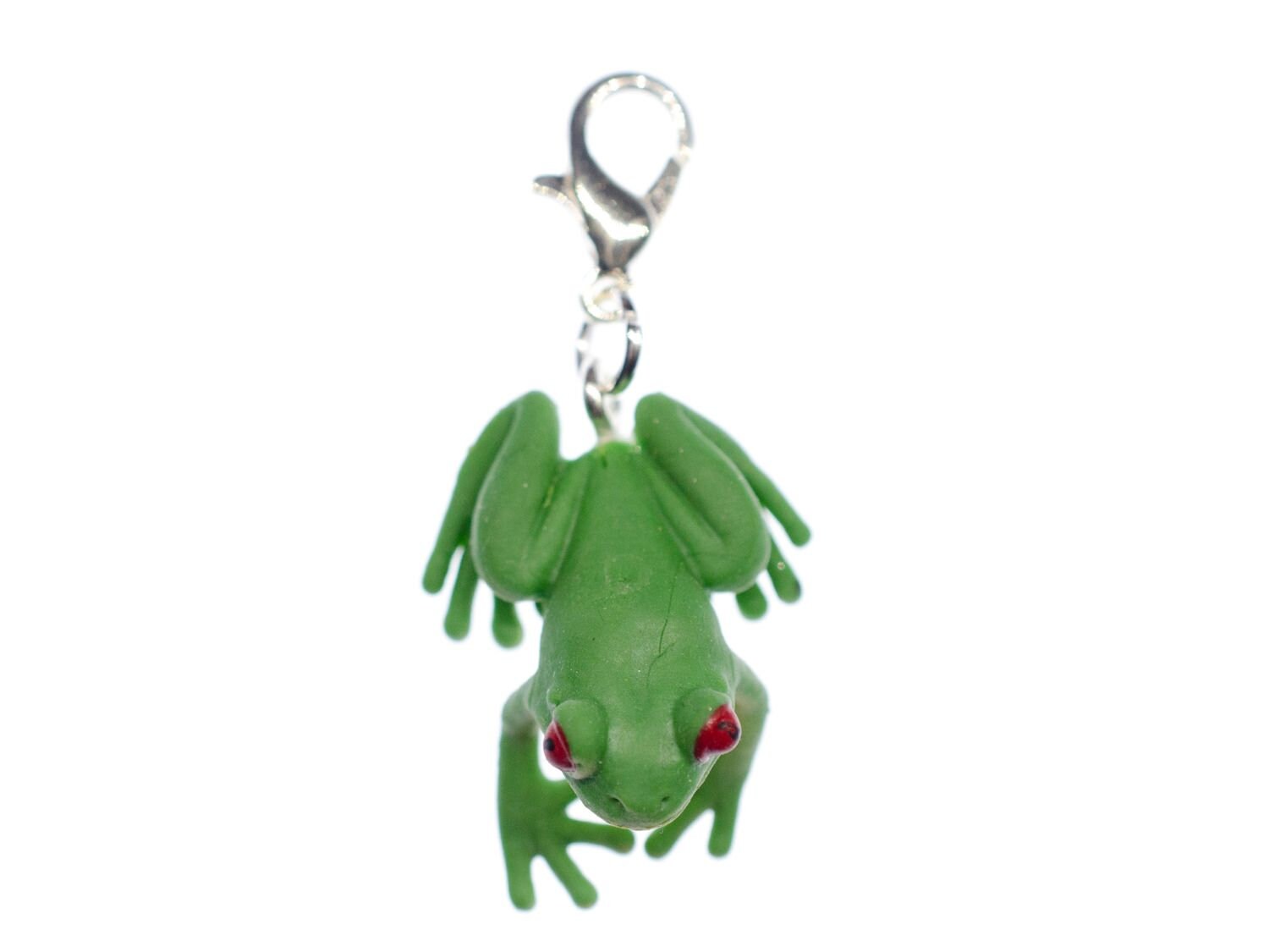 Laubfrosch Frosch Charm Miniblings Zipper Pull Anhänger Grün Gummi 25mm von Miniblings