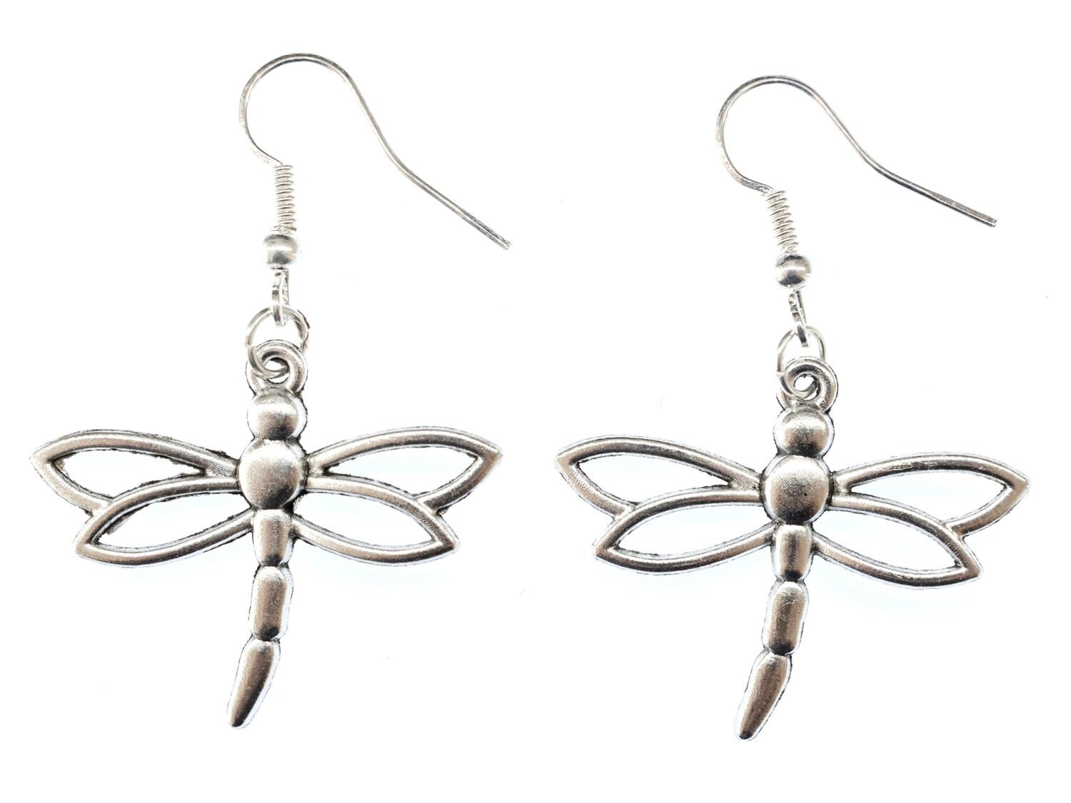Libelle Ohrringe Miniblings Hänger Insekt Odonata Tier Dragonfly Silbern Metall von Miniblings