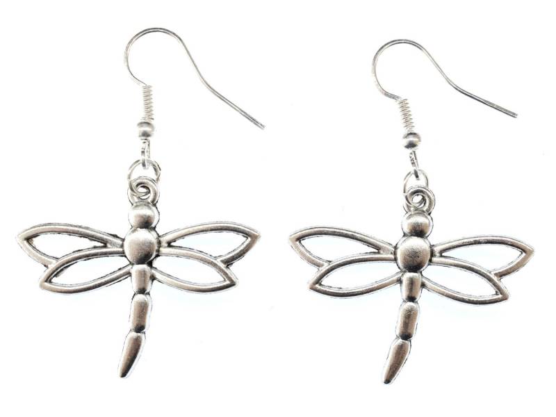 Libelle Ohrringe Miniblings Hänger Insekt Odonata Tier Dragonfly Silbern Metall von Miniblings