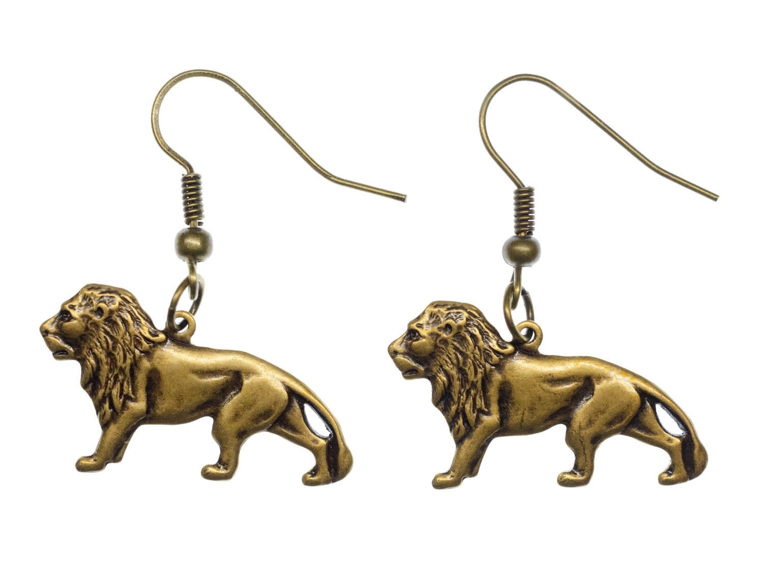 Löwe Bronze Ohrringe Miniblings Hänger Leo Raubkatze Raubtiere Afrika Löwen von Miniblings