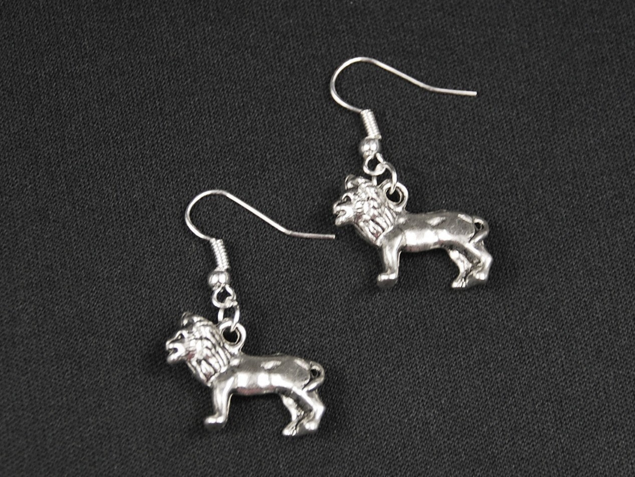 Löwe Ohrringe Löwenohrringe Miniblings König Leo Afrika Raubkatze Silber Löwin von Miniblings