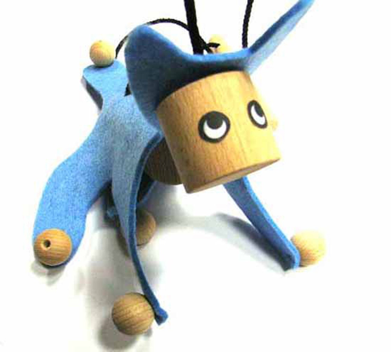 Marionette Kindermarionette Holz Filz Kalle Fux Holzspielzeug Kind Katze Blau von Miniblings