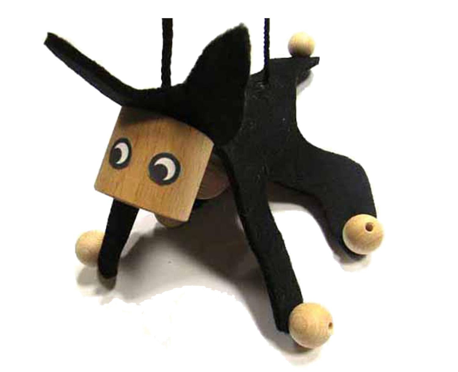 Marionette Kindermarionette Holz Filz Kalle Fux Holzspielzeug Kind Katze Schwz von Miniblings