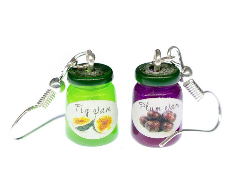 Marmeladenglas Ohrringe Miniblings Hänger Frühstück Marmelade Glas Bunt von Miniblings