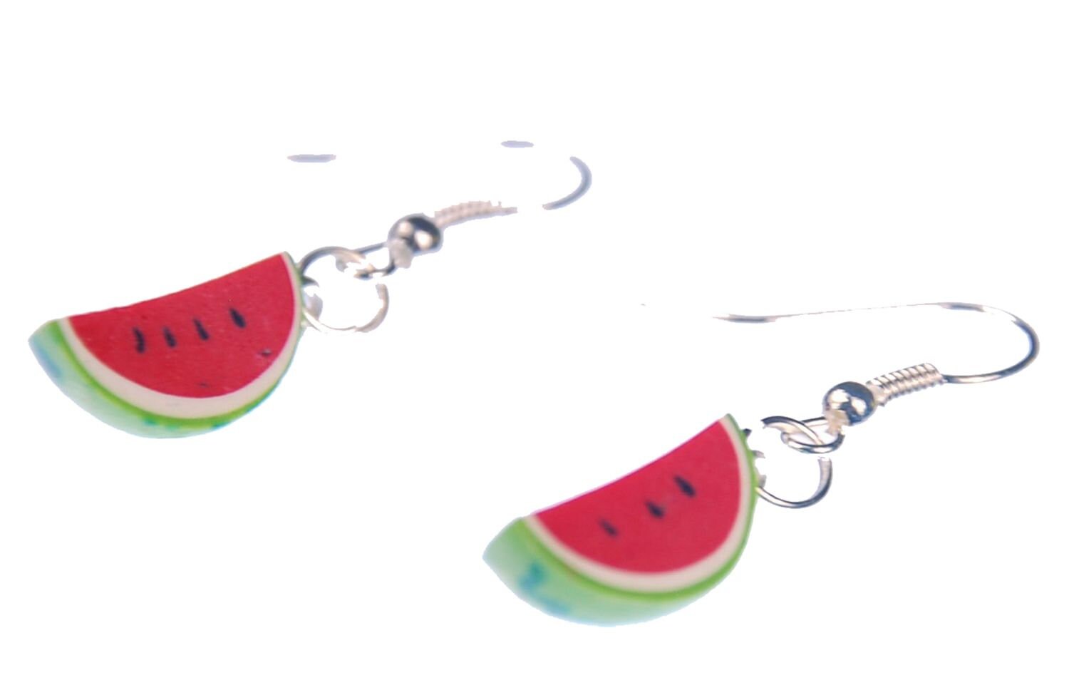 Melone Ohrringe Miniblings Hänger Wassermelone Obst Sommer Achtel Melonenstück von Miniblings