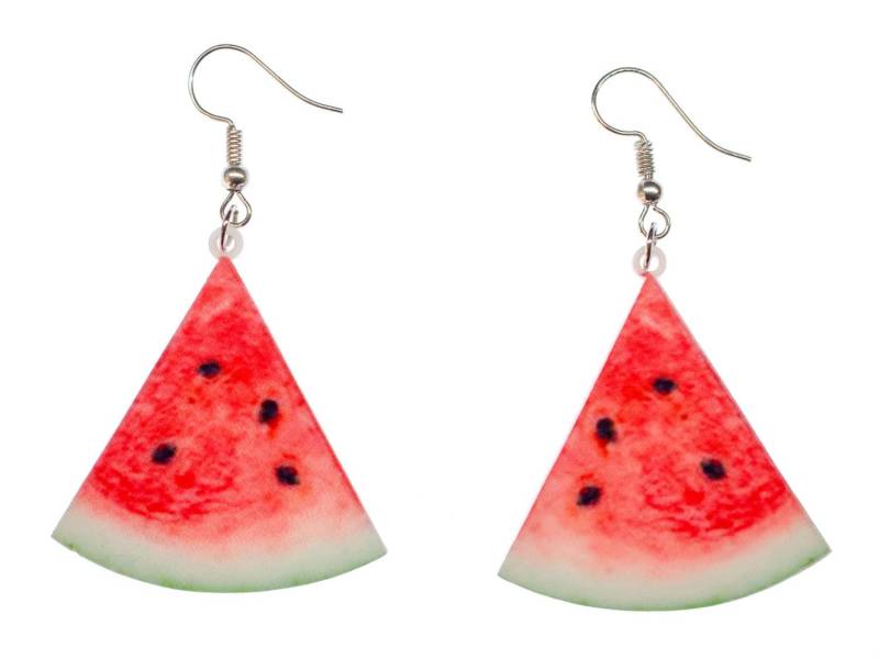 Melone Ohrringe Miniblings Hänger Wassermelone Obst Sommer Dreieck Melonenstück von Miniblings