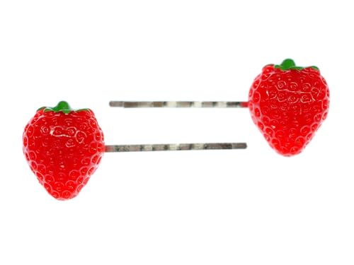 Miniblings 2er Set Erdbeeren Haarklammer Haarspange Beere rot Frucht Obst Sommer - Handmade Modeschmuck I Haarschmuck Haarclips Haarklammern von Miniblings