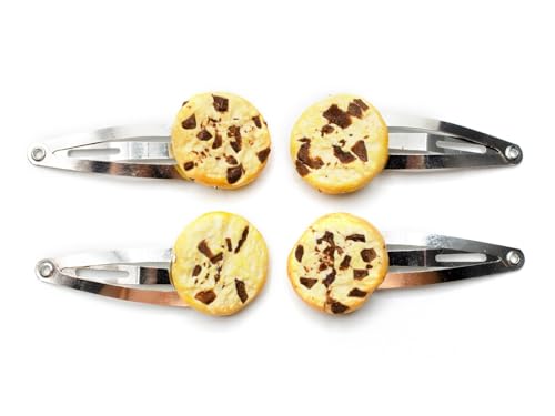 Miniblings 4er Set Keks Kekse Cookie Chocolate Chips Haarspangen Haarspange Spange - Handmade Modeschmuck I Haarschmuck Haarclips Haarklammern von Miniblings