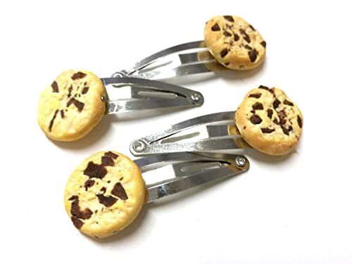 Miniblings 4er Set Keks Kekse Cookie Chocolate Chips Haarspangen Haarspange Spange - Handmade Modeschmuck I Haarschmuck Haarclips Haarklammern von Miniblings