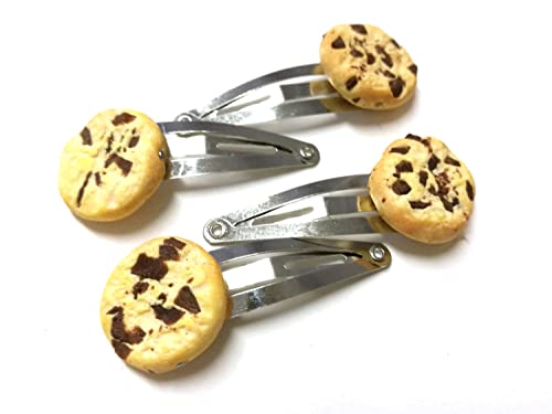 Miniblings 4er Set Keks Kekse Cookie Chocolate Chips Haarspangen Haarspange Spange - Handmade Modeschmuck I Haarschmuck Haarclips Haarklammern von Miniblings