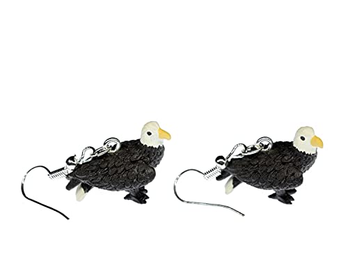 Miniblings Adler Seeadler Ohrringe Hänger USA Weißkopfseeadler Greifvogel - Handmade Modeschmuck I Ohrhänger Ohrschmuck versilbert von Miniblings