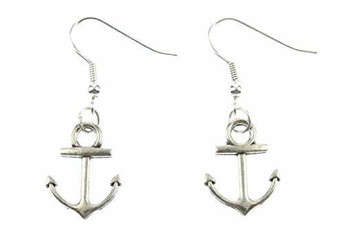 Miniblings Anker Ohrringe Schiff Boot Kapitän silber 2cm schlicht - Handmade Modeschmuck I Ohrhänger Ohrschmuck versilbert von Miniblings