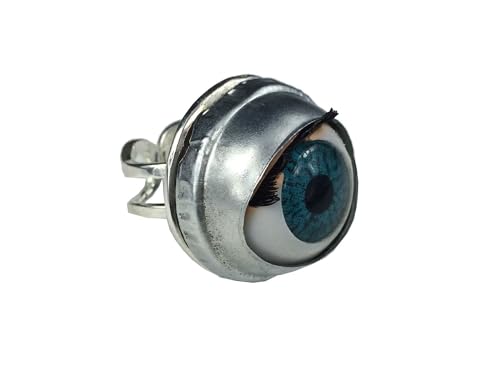 Miniblings Auge Augapfel Halloween Ring - Auge Augapfel Halloween - Handmade Modeschmuck I Fingerring mit Motiv I verstellbar one Size von Miniblings