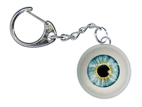 Miniblings Auge Schlüsselanhänger - Handmade Modeschmuck I Augapfel Iris Halloween Grusel Horror Spooky Cabochon Spuk 45cm blau - Schlüsselring Anhänger von Miniblings