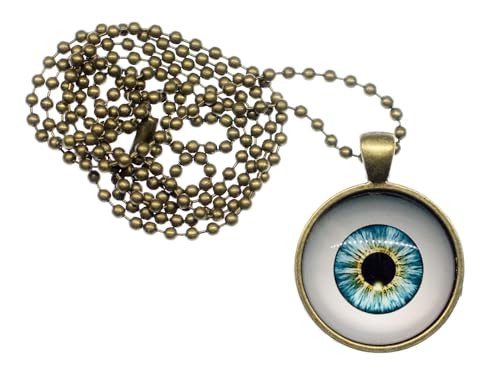 Miniblings Augenkette Kette Auge Halskette Halloween Grusel Horror 80cm Augapfel - Handmade Modeschmuck - Kugelkette versilbert von Miniblings