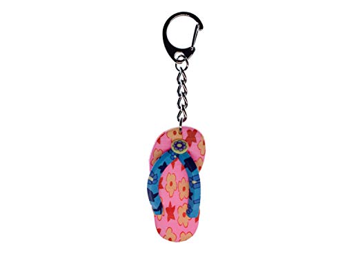 Miniblings Badelatschen Schlüsselanhänger Sandale Gummi rosa pink - Handmade Modeschmuck I I Anhänger Schlüsselring Schlüsselband Keyring von Miniblings